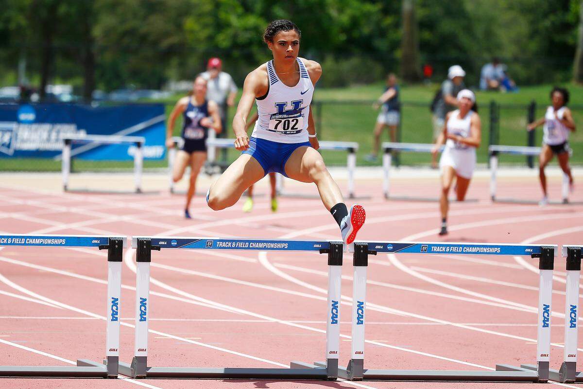 Sydney McLaughlin, above, announced she was turning pro after winning the 2018 NCAA outdoor 400-meter hurdles national championship for UK.