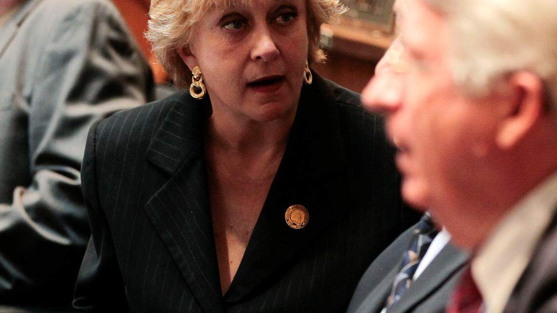 Senator Kathy Stein (D),  in the Senate Chambers   on Thursday  January 19, 2012  in Frankfort,  KY.  Photo by Mark Cornelison | Staff