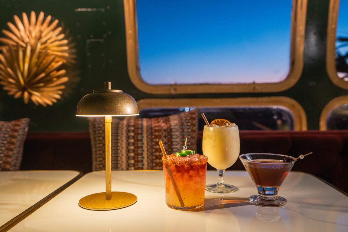 Cocktail and wine pairings are available to go with the special Airstream menu.