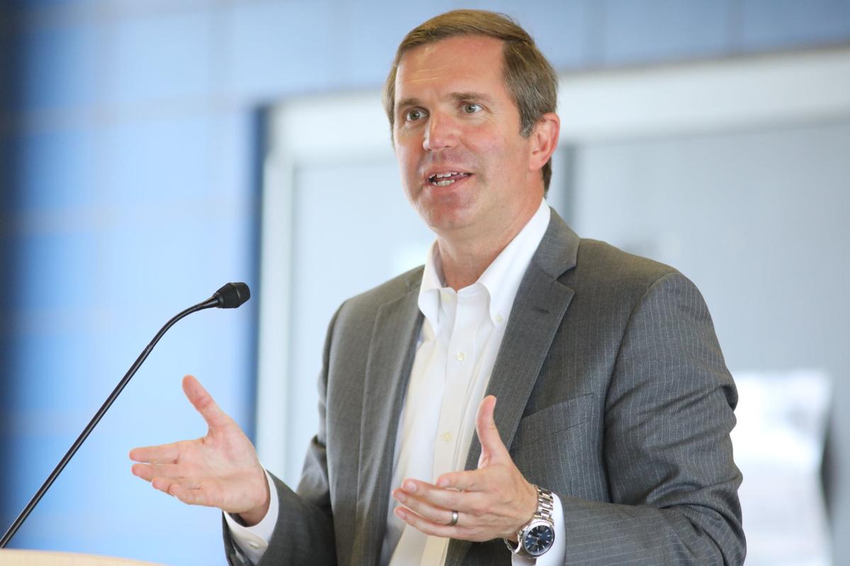 Kentucky Gov. Andy Beshear received the first ever Distinguished Alumni Award from Henry Clay High School on May 24, 2024. Lexington, Ky.