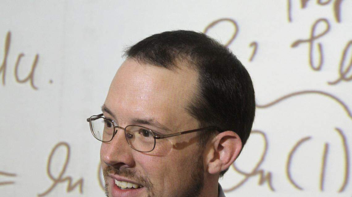 Lecturer Paul Koester was interviewed before he taught the MA 123-007, Elementary Calculus class, on Friday, April 22, 2011 at University of Kentucky's Kastle Hall in Lexington.  UK has proposed a tuition increase.  Reaction from students attending this class with an enrollment of 160.  About 100 showed up on Good Friday (some had requested absences from the professor for Easter weekend travel.)  Photo by David Perry | Staff