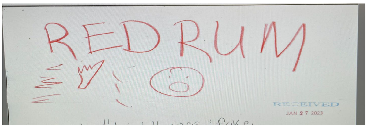 A woman admitted sending threatening letters to a Kentucky prosecutor, including one with the word “murder” spelled backwards.