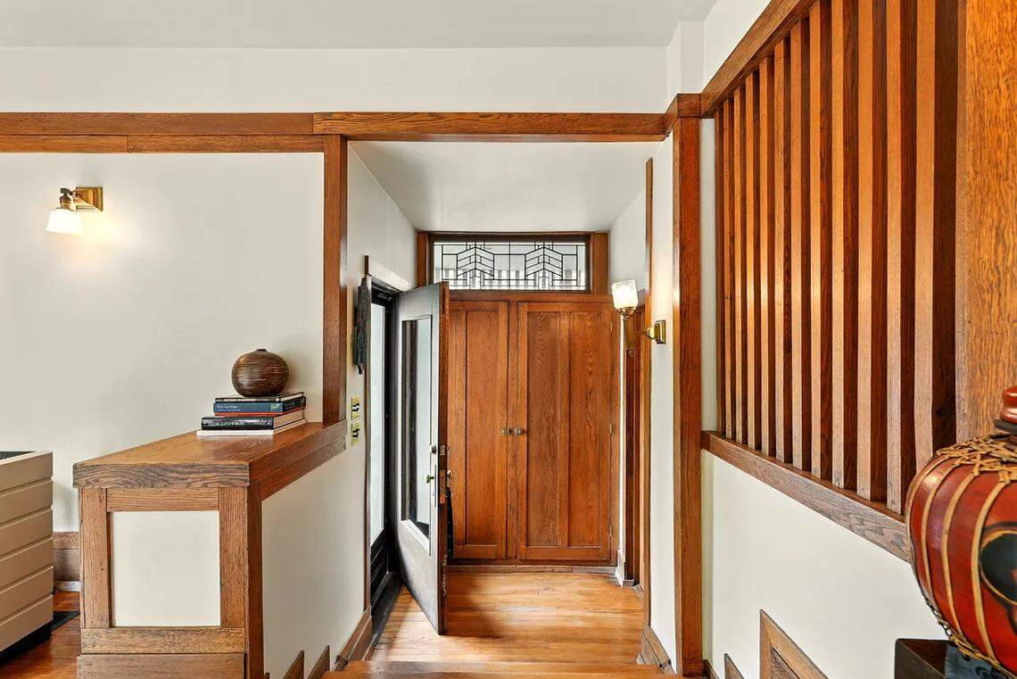 A view of the front door at the Zeigler House, now on the market in Frankfort.