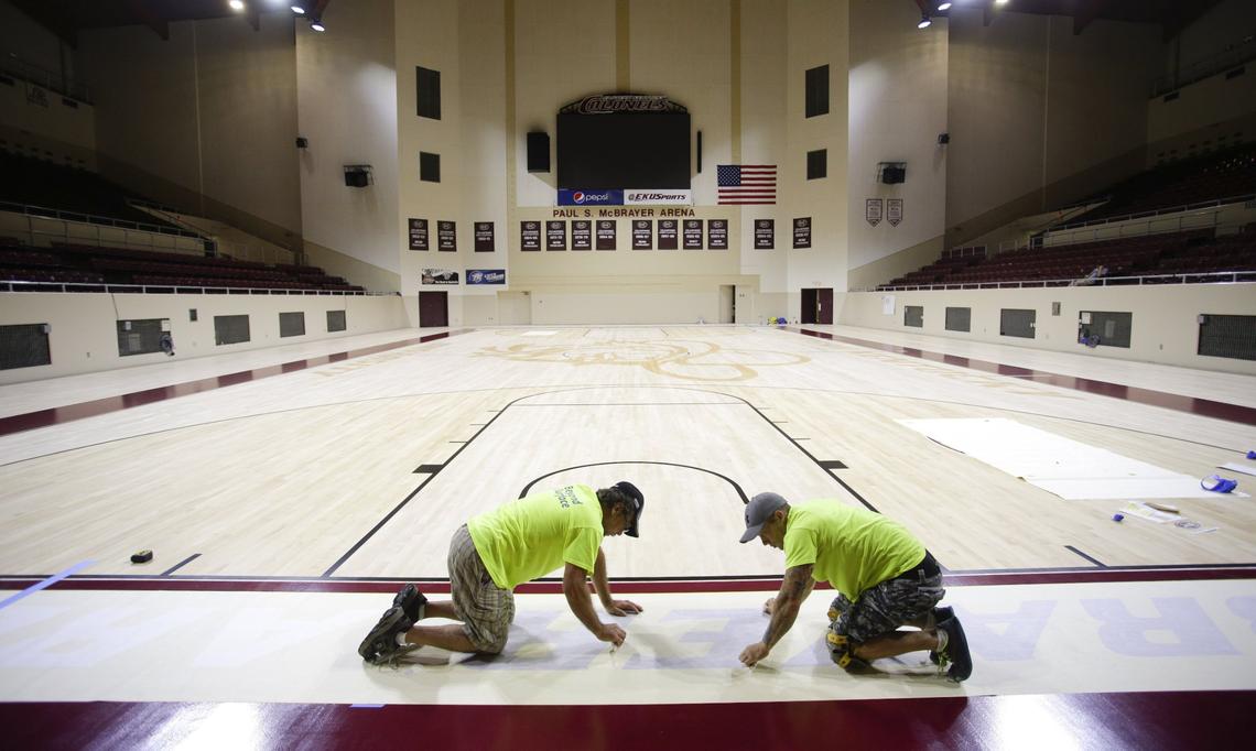 Here is how Alumni Coliseum looked in 2014, when EKU installed a new basketball court.