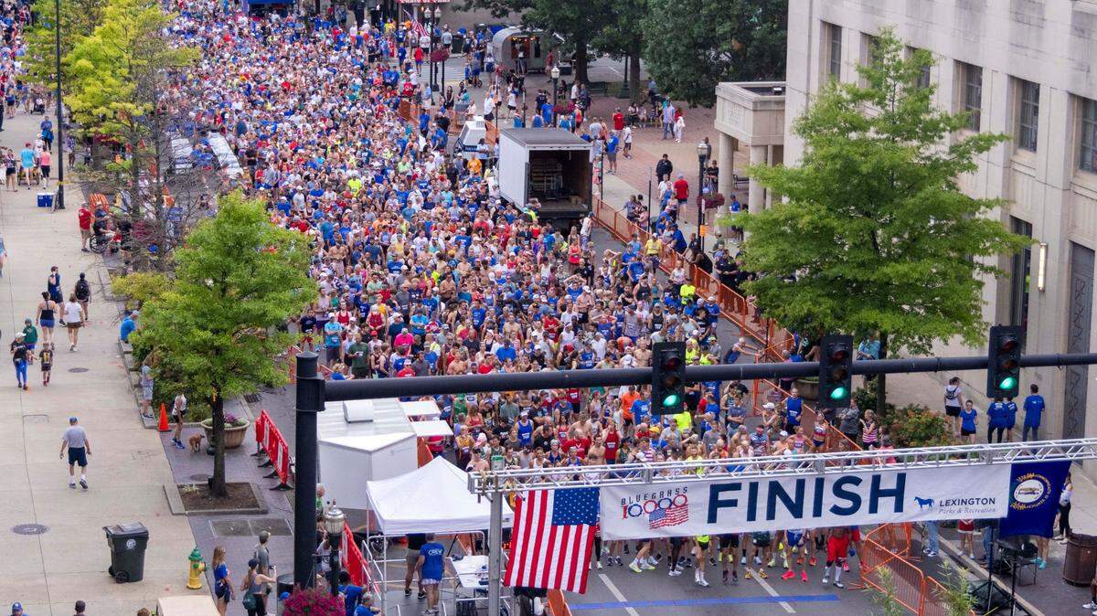 Runners readied for the start of the 48th annual Bluegrass 10,000 and Fun Run in downtown Lexington on Thursday. The races attracted 2,693 participants.