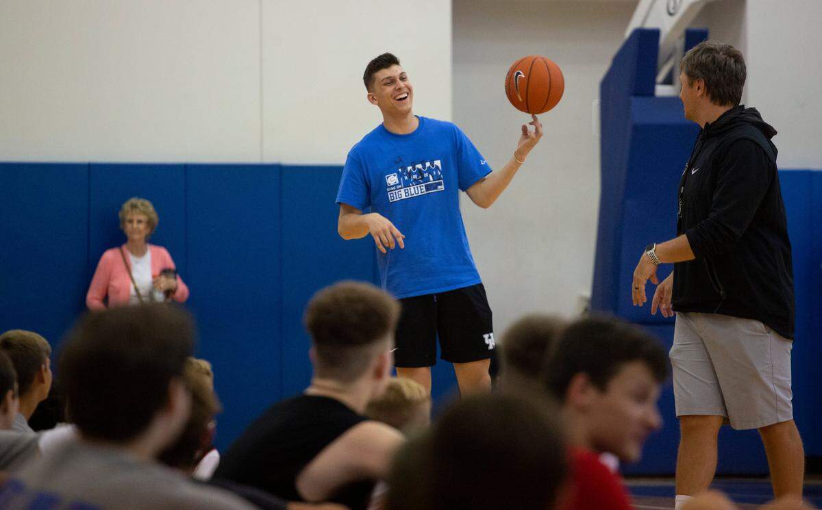 Tyler Herro, a first-round draft pick by the Miami Heat this summer, was back in Lexington on Thursday to help out with a John Calipari youth basketball camp.