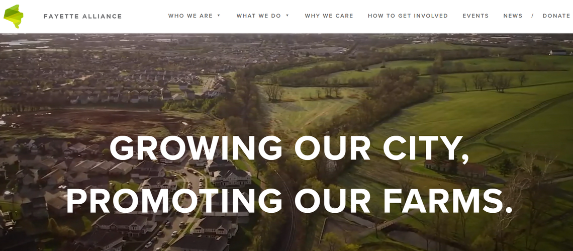 The Fayette Alliance, which is supported by donations from those in the farming and agricultural industry, wants the city to complete all growth studies before it moves forward with any expansion.