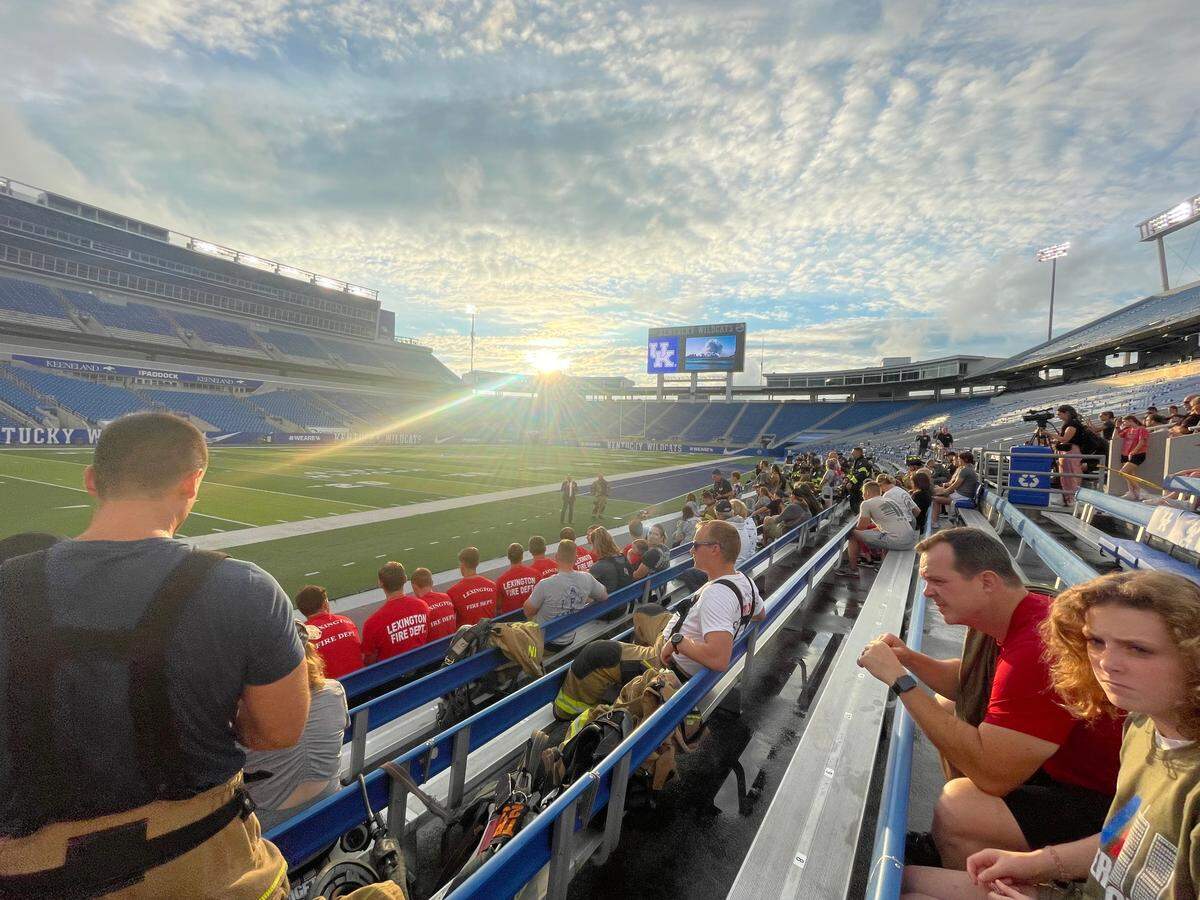 Hundreds gathered at Kroger Field to participate int he 10th annual Stair Climb in remembrance of 9/11.