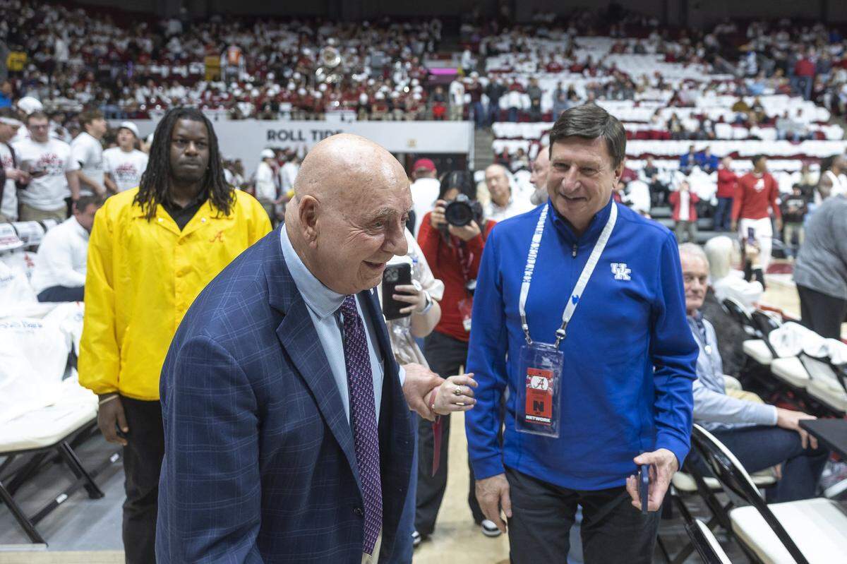 Dick Vitale before Saturday’s game Kentucky-Alabama game at Coleman Coliseum in Tuscaloosa, Ala.