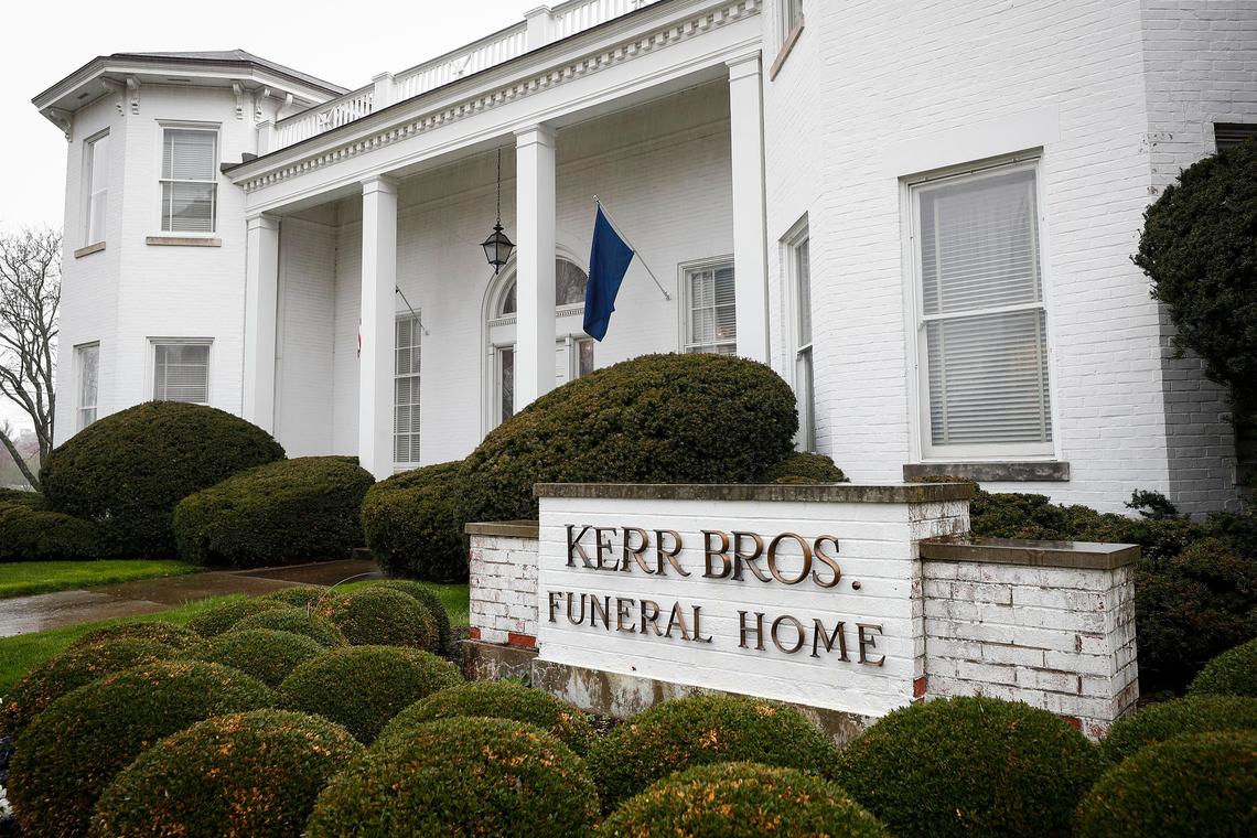 Kerr Brothers Funeral Home in Lexington, Wednesday, March 18, 2020. Area funeral homes are taking safety measures such as limiting funeral attendance in an attempt to stop the spread of coronavirus.