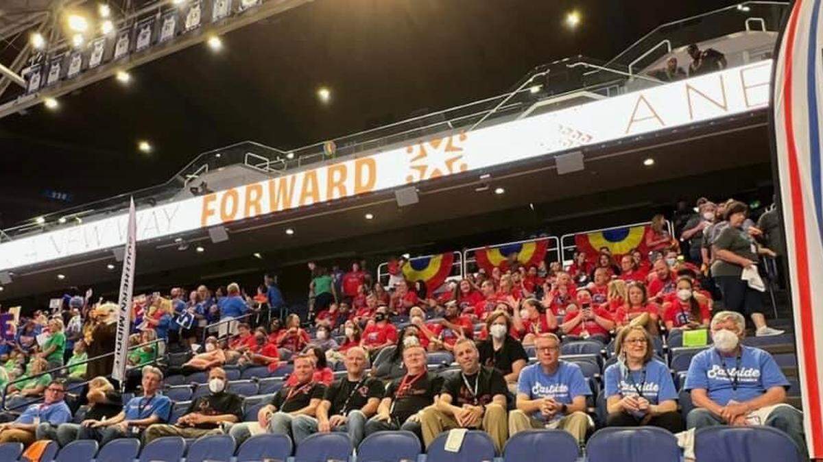 Fayette County Public Schools Staff gather for a mandatory convocation in Rupp Arena. Photo provided by Eastside Technical Center staff.