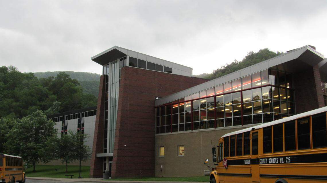 Harlan County High School near Harlan, Ky., is pictured on May 16, 2025.