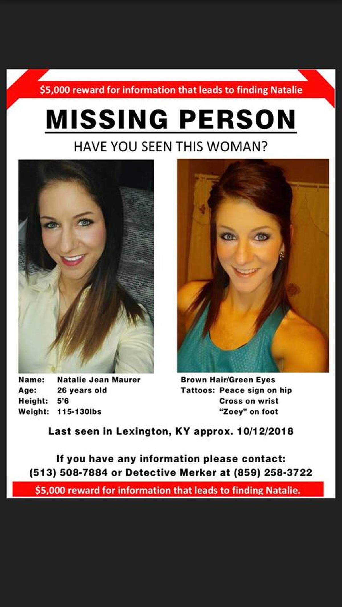 Natalie Maurer was last seen Oct. 12. after being mistakenly released from jail Oct. 8.
