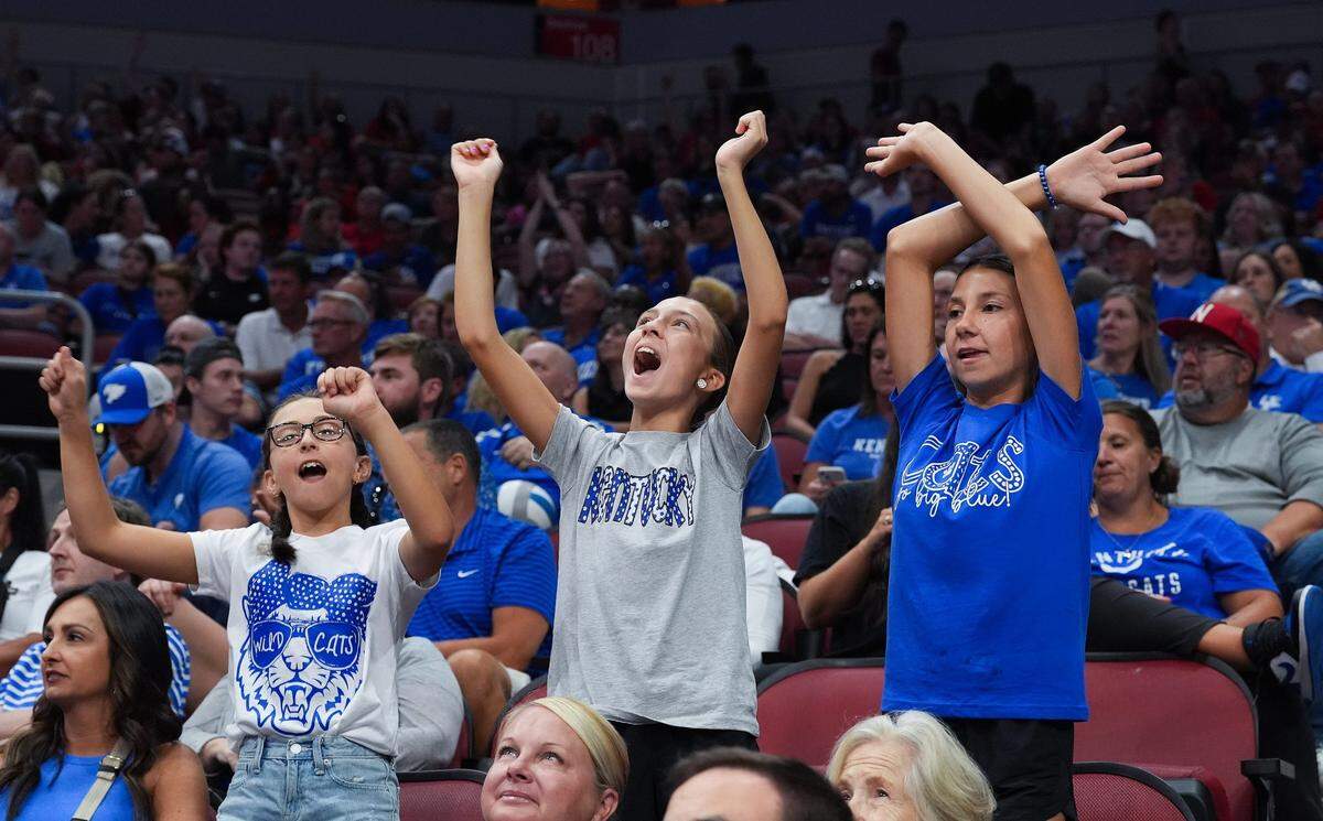 A crowded KFC Yum Center and an ESPN2 national TV audience took in Tuesday night’s doubleheader featuring No. 2 Nebraska vs. No. 9 Kentucky and No. 3 Wisconsin against No. 6 Louisville.