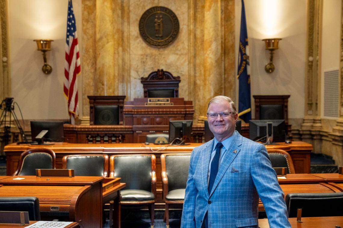 Damon Thayer in the Senate Chambers, Monday Dec. 9, 2024 in Frankfort, Ky.