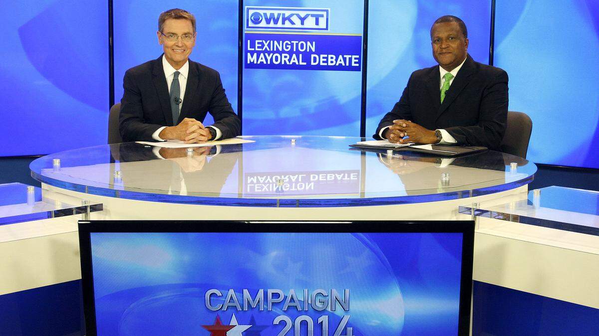 If Jim Gray, left, were to win Lexington's mayoral election, he would be the first mayor to win a second term in more than a decade. Former Lexington police chief Anthany Beatty looks to overcome a significant financial disadvantage to see that Gray holds office for only one term.  