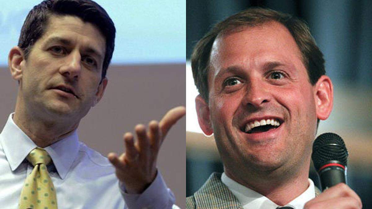 Rep. Paul Ryan, right, on March 20, 2014, in a photo by Associated Press. Rep. Andy Barr, R-Lexington, right, in a 2012 photo by Charles Bertram | Staff