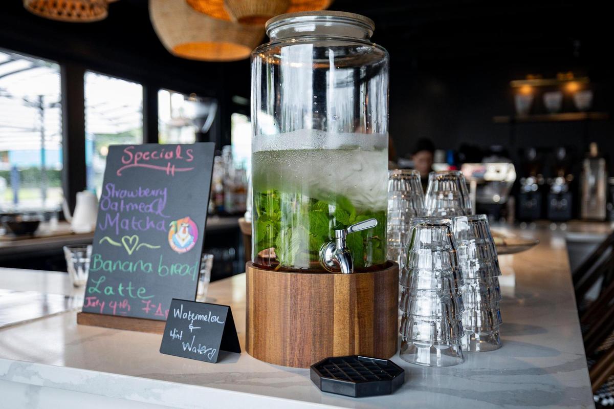 Water station at Char on Tuesday, July 1, 2025, on Ashland Avenue in Lexington, Ky.
