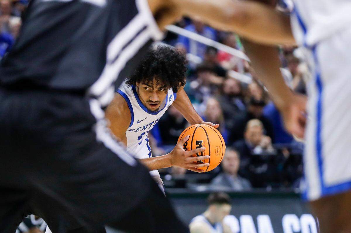 Kentucky forward Jacob Toppin (0) looks to make a move against Providence during an NCAA Tournament first-round game at Greensboro Coliseum in Greensboro, N.C., on Friday.