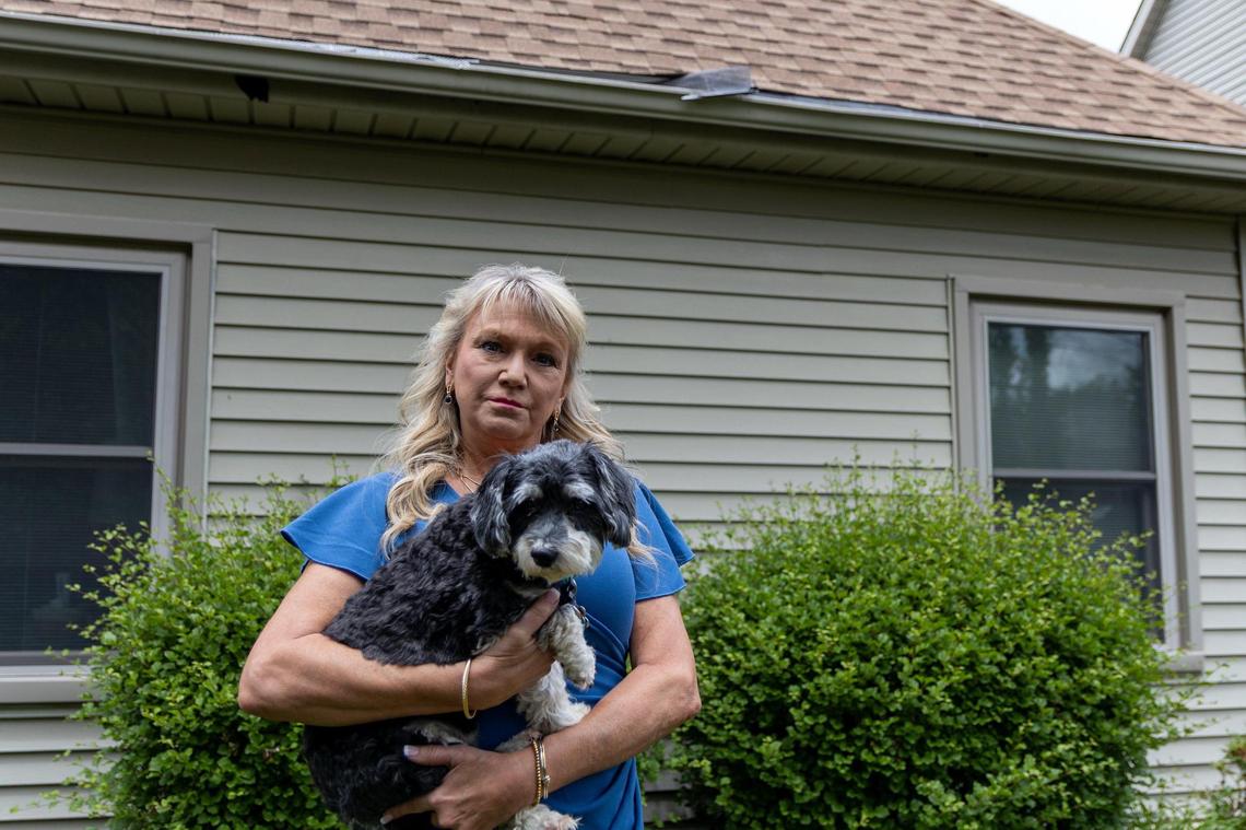 Homeowner Debbie Kirsch Coe contracted Lexington Blue to fix her roof. After months of delays, the repairs from the company left her roof in a state of disrepair that requires thousands of more dollars to fix. May 13, 2025.