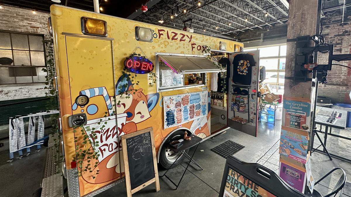 The Fizzy Fox dirty soda truck has been located inside Greyline Station since the winter of 2024. 