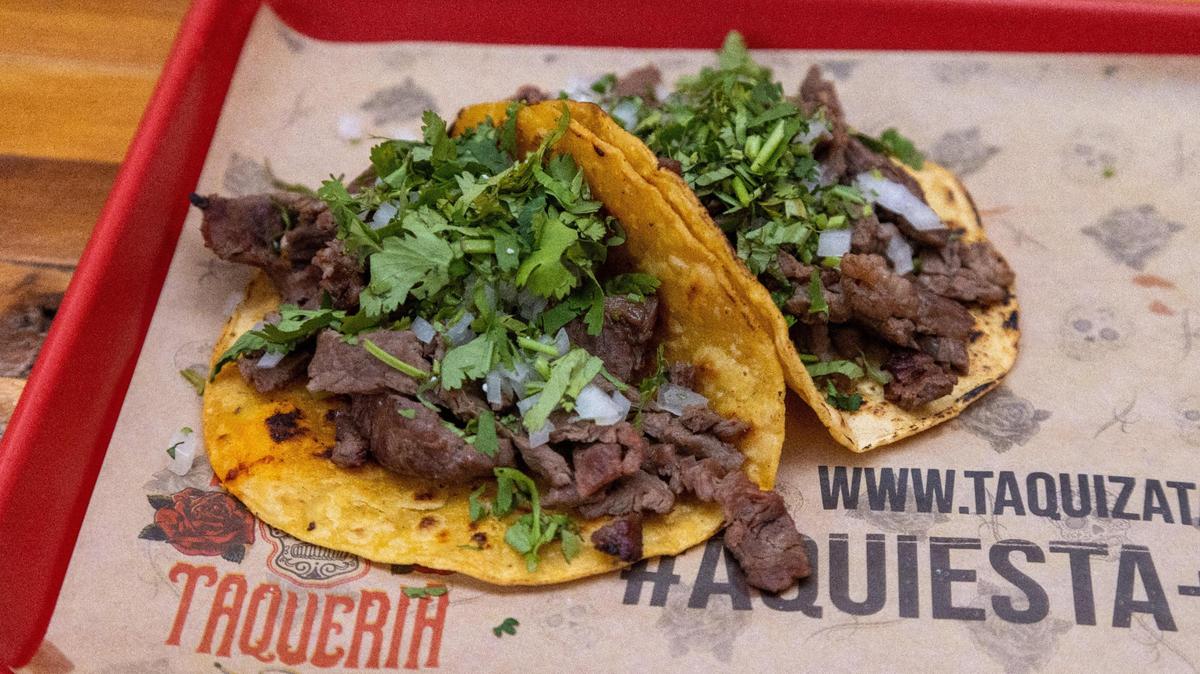 Street taco served at the new La Taquiza, a Mexican street food restaurant on East Main Street.