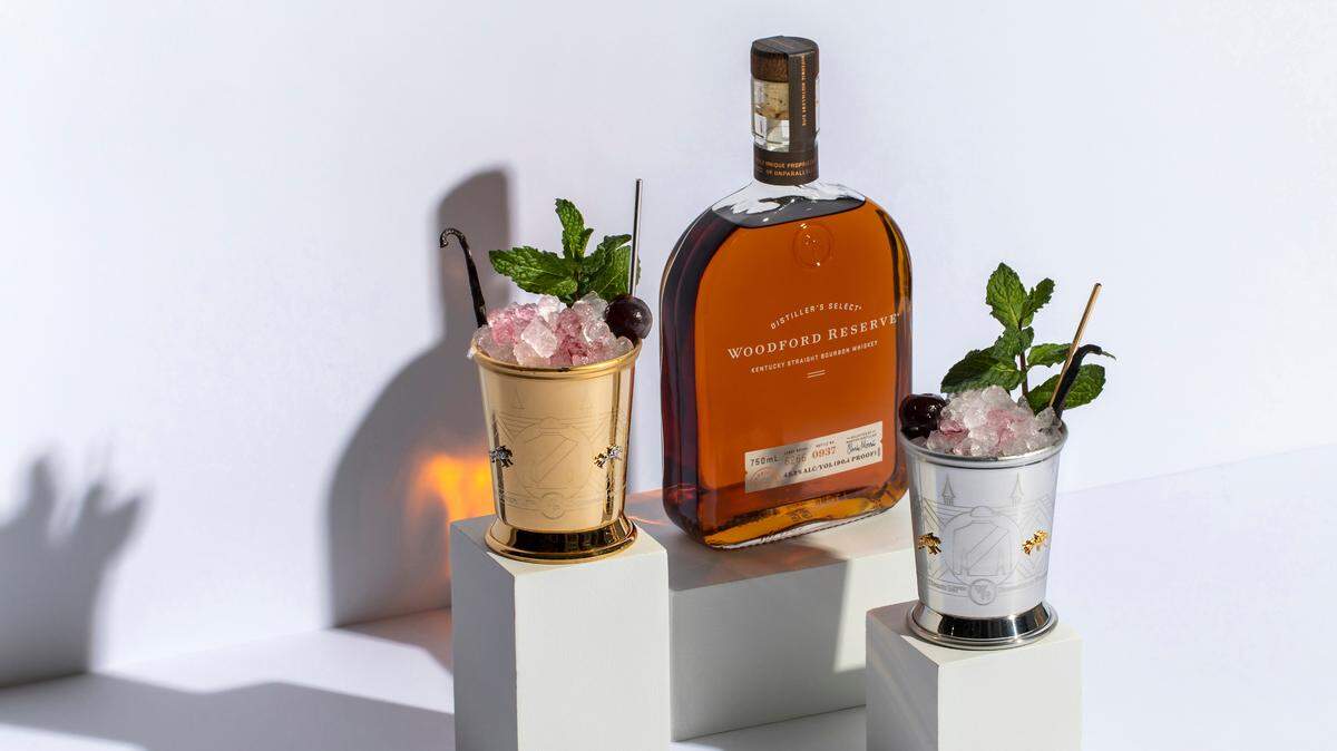 The 2021 Woodford Reserve $1,000 Mint Julep honors the Black jockeys who won early Kentucky Derbys. The cups will be mailed, along with ingredients to make a special Cherries & Cream mint julep.