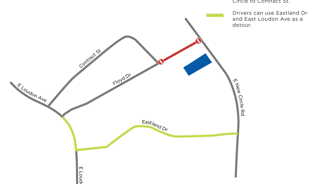 Heads up: Section of Lexington road off New Circle to be closed for 3 months