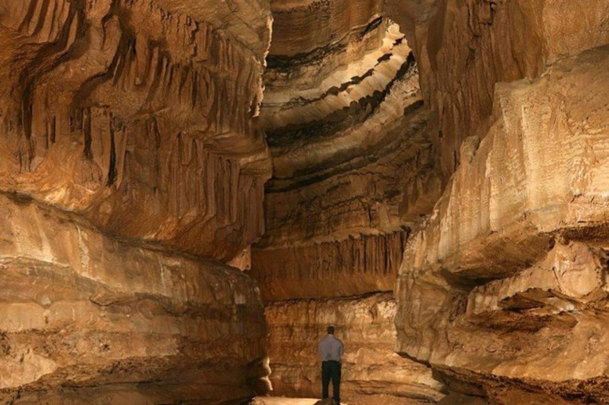 A ranger stands inside Cathedral Domes at Mammoth Cave National Park in this file photo.
