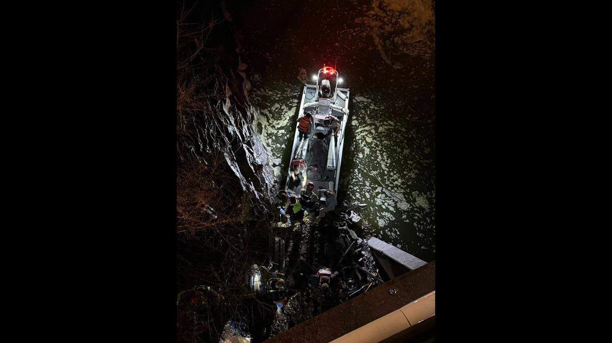 A RescueONE boat helps Laurel Co. officials save a person and a dog who were in the Laurel River Lake Saturday night.