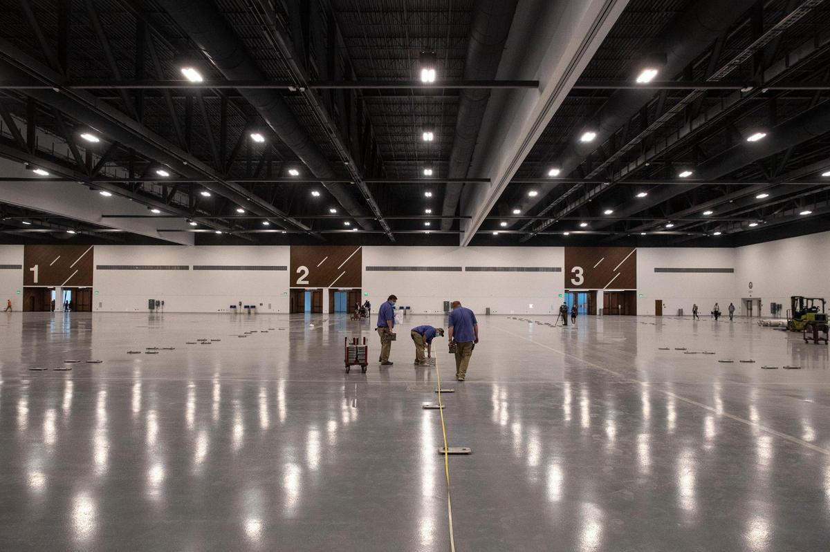 The new exhibit hall at Central Bank Center in Lexington is 103,000 square feet – compared to 66,000 square feet at the former exhibit hall.