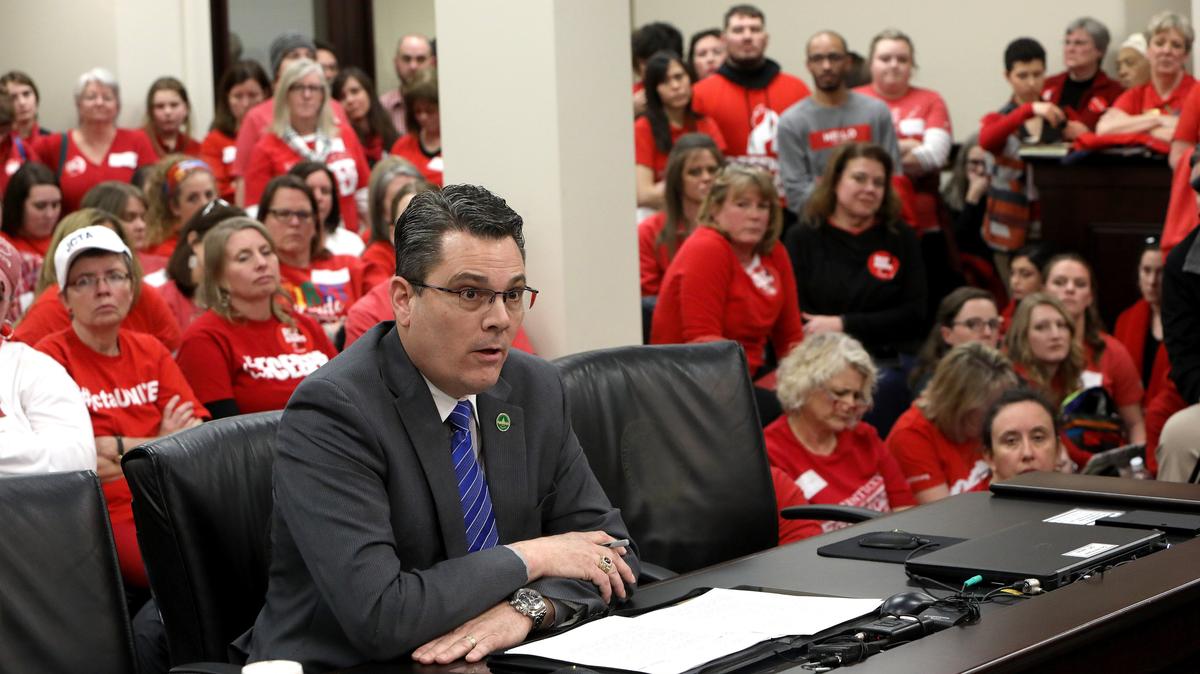 State Rep. Ken Upchurch, R-Monticello, during a House committee meeting at the State Capitol in Frankfort.