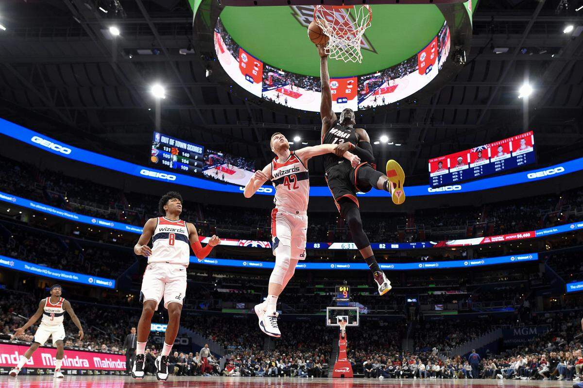Miami Heat forward Bam Adebayo (13) was averaging 16.2 points, 10.5 rebounds and 5.1 assists per game when the season was halted by the coronavirus pandemic.