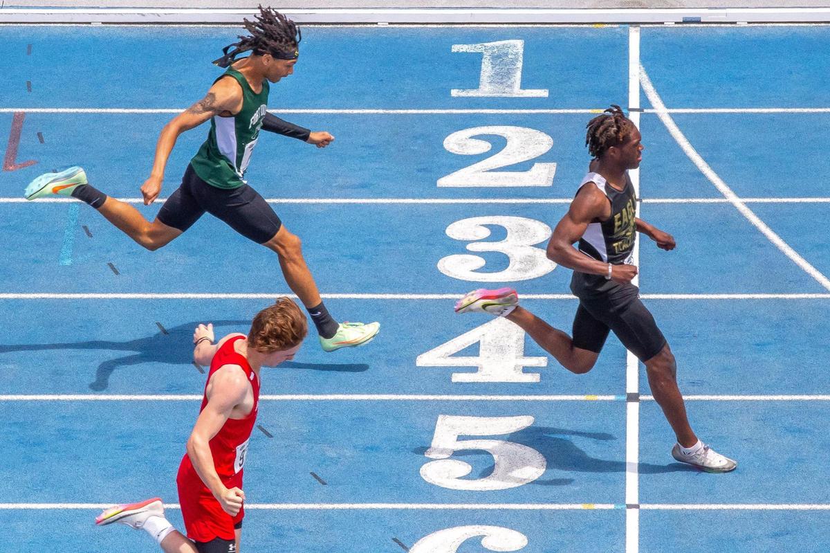 Malik Blunt of Fort Knox won the 100-, 200- and 400-meter races Thursday, scoring 30 points for his team and propelling them to the Class A championship.