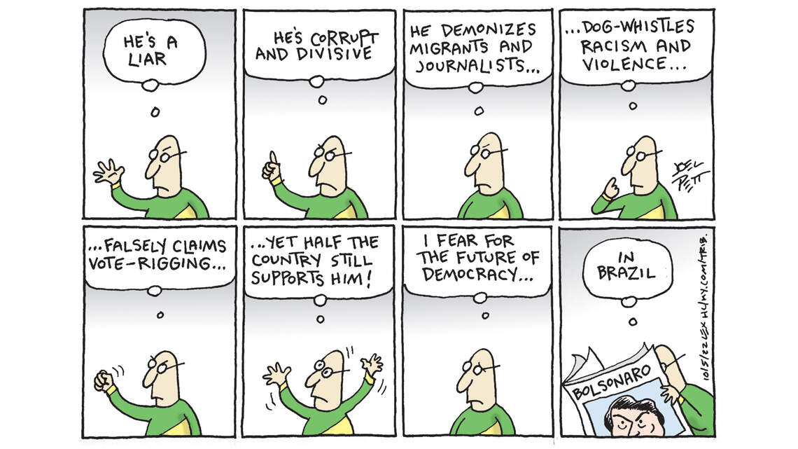 Joel Pett: Different countries, similar story lines