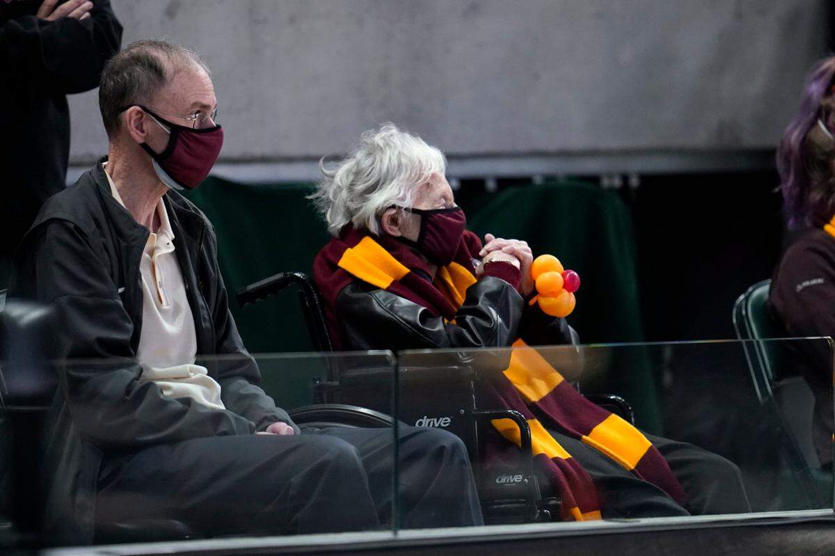 Having been vaccinated against the coronavirus, Sister Jean Dolores Schmidt, 101, watched Loyola Chicago take down No. 1 seed Illinois, 71-58, in the men’s NCAA Tournament round of 32.