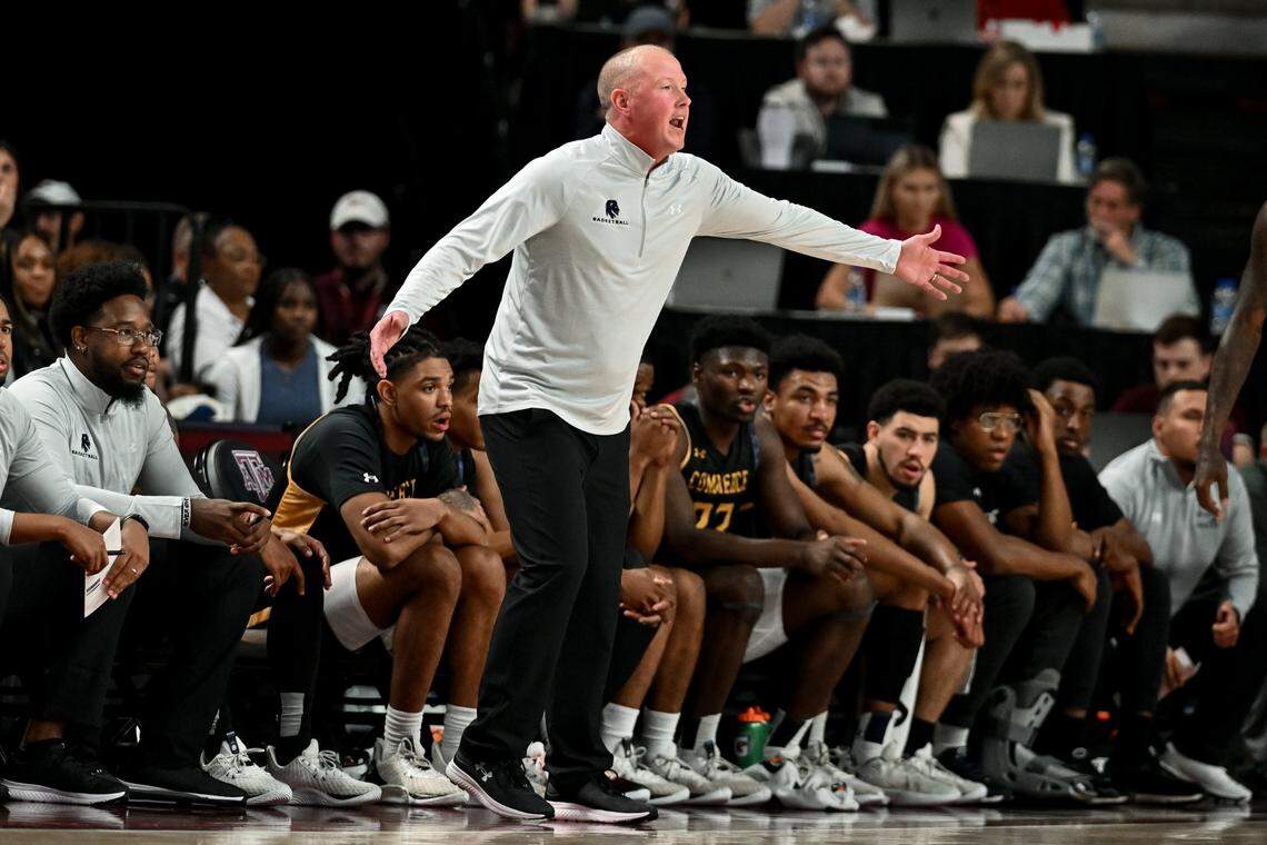Texas A&M-Commerce men’s basketball head coach Jaret von Rosenberg is leading the Lions in the second year of a four-year transition period as they move from the NCAA Division II to NCAA Division I. They visit Kentucky on Friday night.