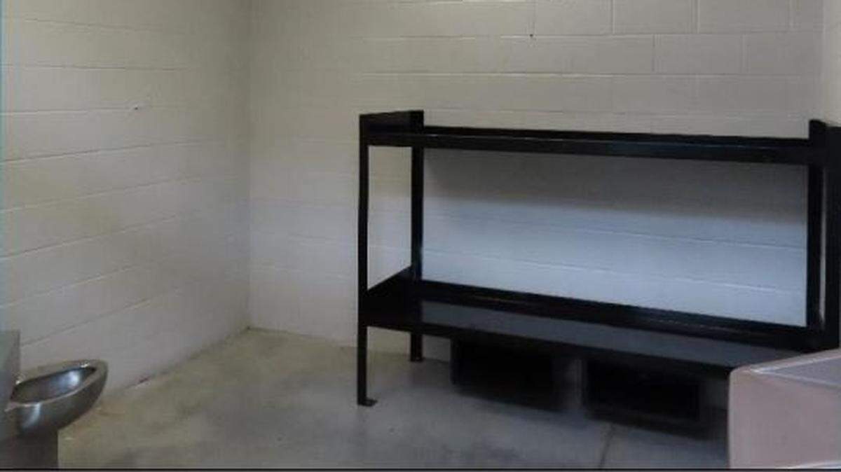 A housing cell in a Kentucky Department of Juvenile Justice regional juvenile detention center.