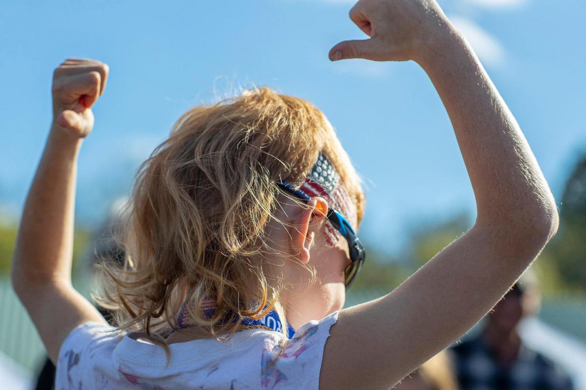 Nolan Sparks, 9, of Mt. Sterling, shows off his mullet before competing in the mullet competition during the 2021 Mt. Sterling Court Day Festival in on Saturday. “His birthday is Monday,” his father, Michael Sparks, said. “He wanted to do this for his birthday.”