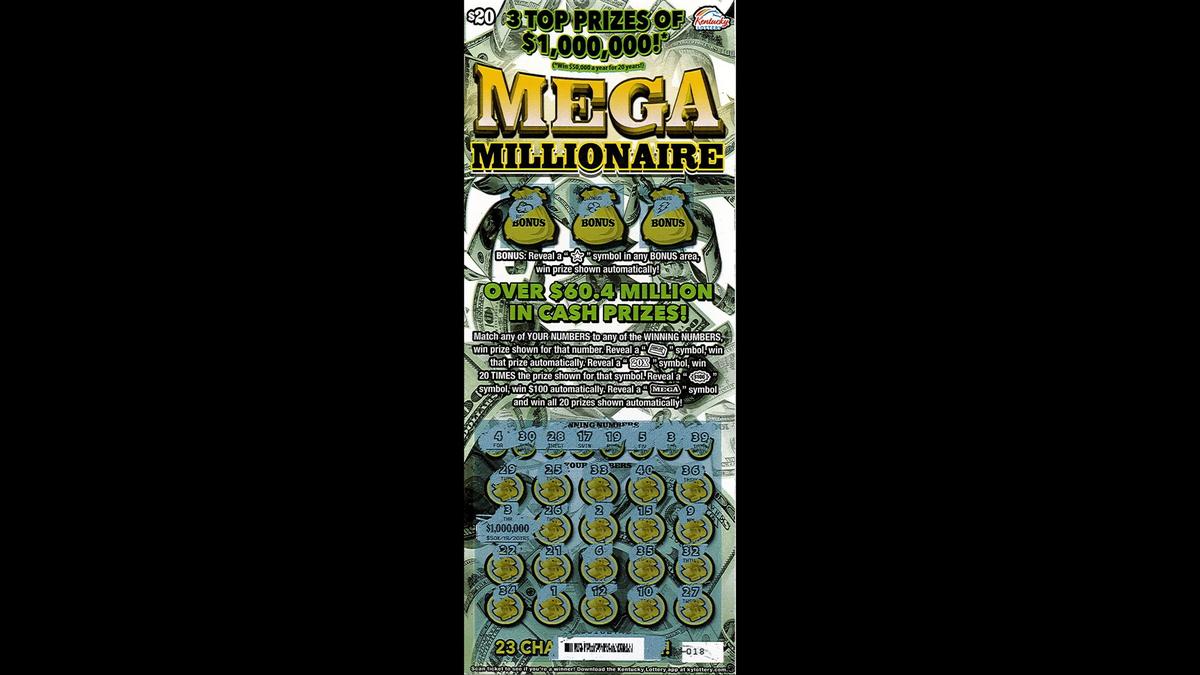 The man's winning Mega Millionaire ticket.