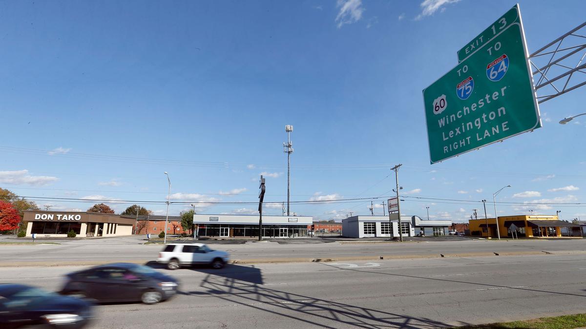 The four buildings in the background are vacant on New Circle Road near Eastland Parkway,