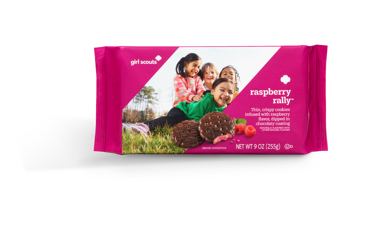 Raspberry Rally will be available online only and will be shipped directly to customers. You can find a Girl Scout to order them from with the Girl Scout Cookie Finder app, or go to gskentucky.org/findcookies.