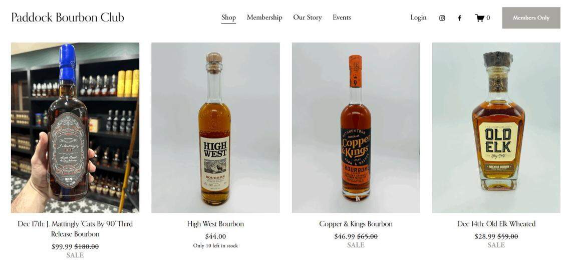 The Paddock Bourbon Club website offers premium bottles of bourbon at more reasonable prices, which they can do, owner Erick Ostrander said because his campus area bar does such high volume business. Now he’s opening a separate high-end liquor store and bourbon club.