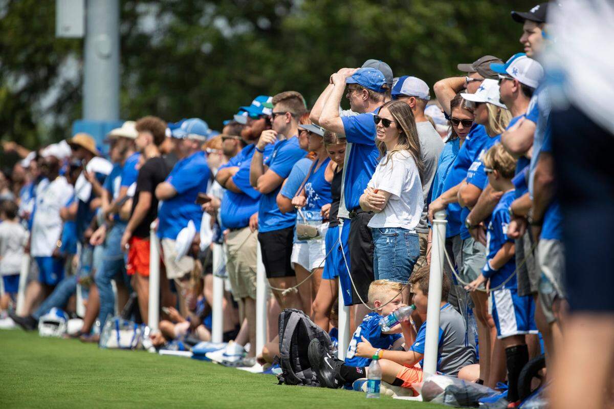 Kentucky fans got their first up-close look at the 2023 Wildcats during Fan Day at the Joe Craft Football Training Facility on Saturday. UK kicks off its season Sept. 2 against Ball State at Kroger Field.