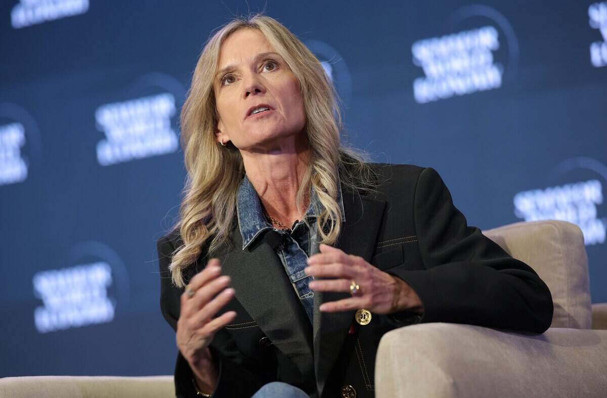 WASHINGTON, DC - APRIL 14: Michelle Gass, President and CEO of Levi Strauss & Co., participates in a discussion at the Semafor World Economy 2026 summit on April 14, 2026 in Washington, DC. The summit brings together business leaders and tech CEOs for discussions on economy, artificial intelligence and business trends. (Photo by Kevin Dietsch/Getty Images)