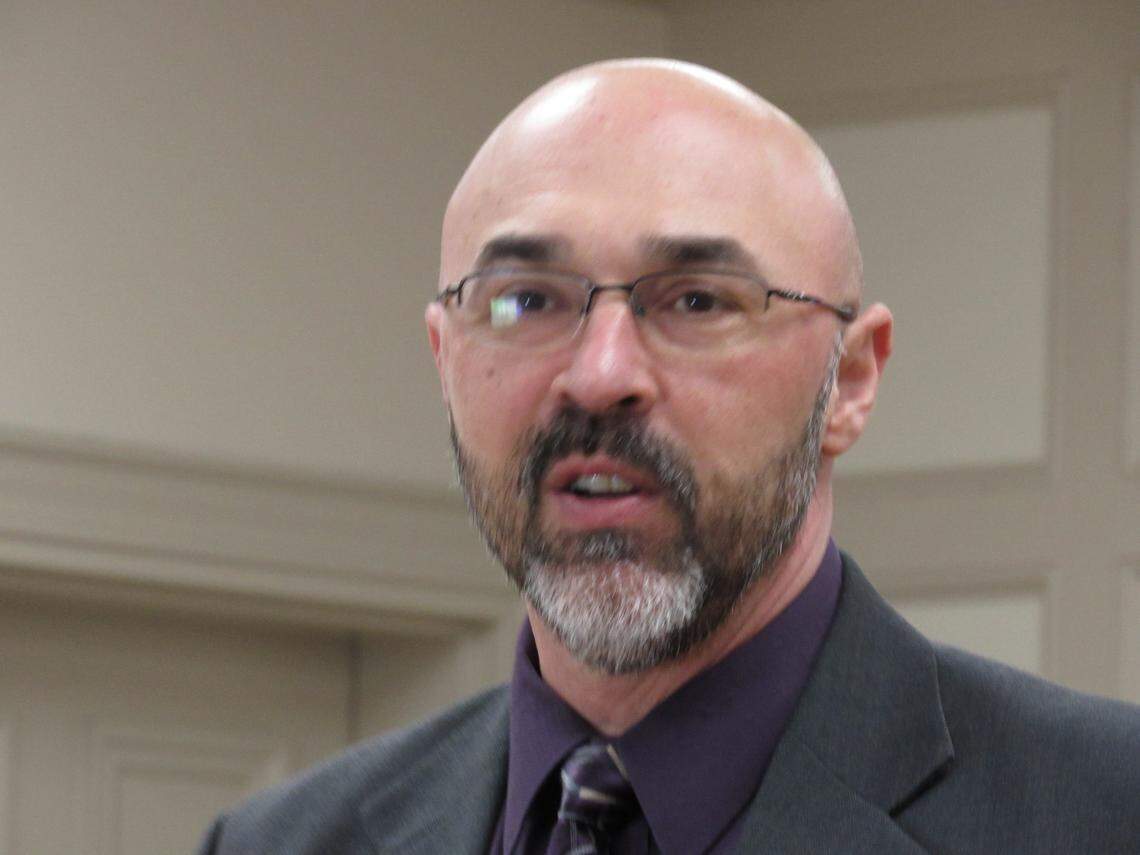 Shawn Crabtree, director of the Lake Cumberland Districtq Health Department, spoke at a news conference on March