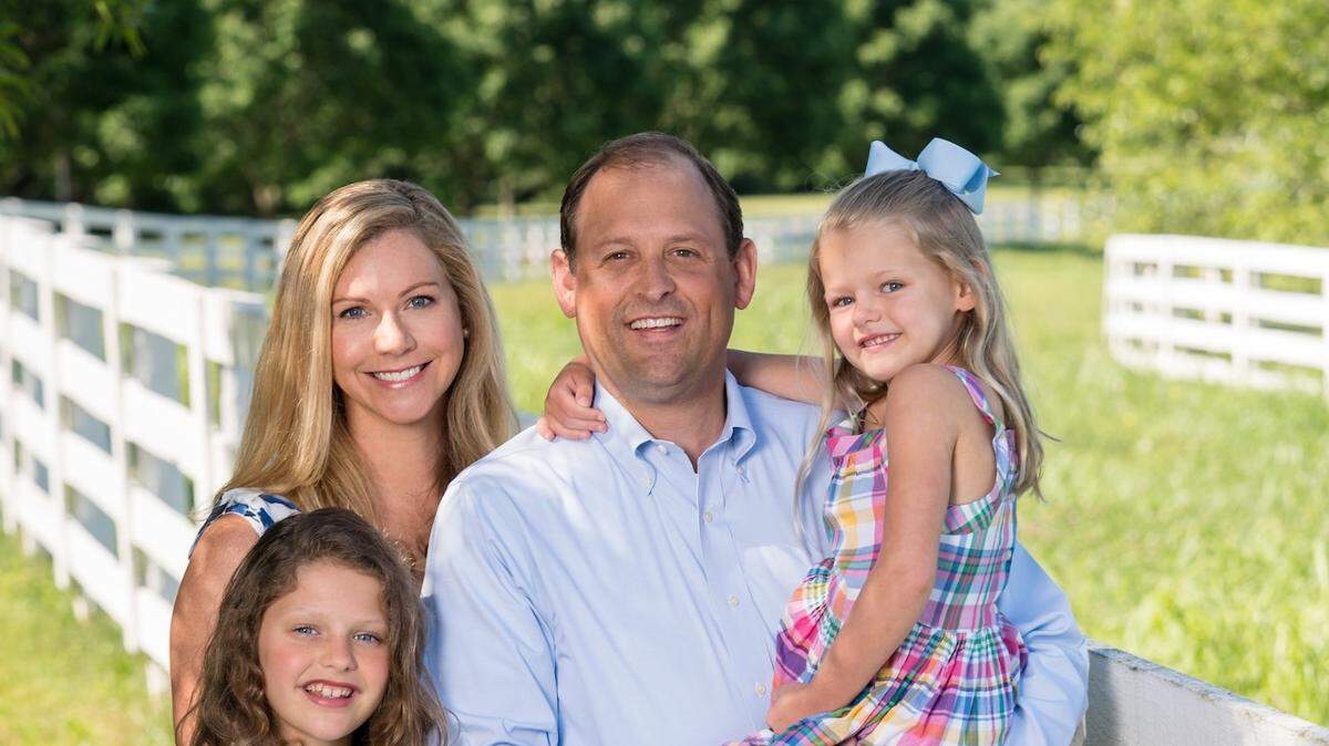 The late Carol Barr with her husband, U.S. Rep. Andy Barr, and daughters Eleanor and Mary Clay.