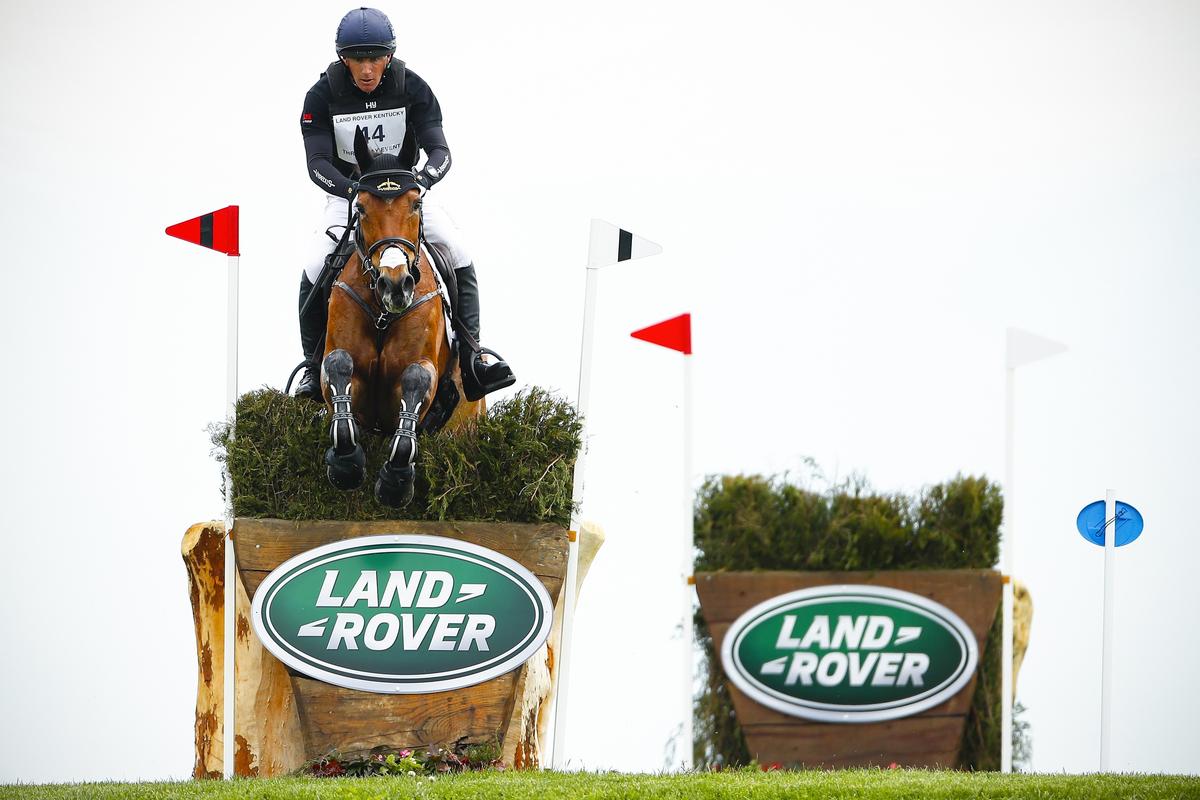 Oliver Townend aboard Cooley Master Class cleared the Narrow Knolls at 15 during the Land Rover Kentucky Three-Day Event at the Kentucky Horse Park in Lexington in 2019. Townend won’t be at this year’s event, the first with spectators since 2019.