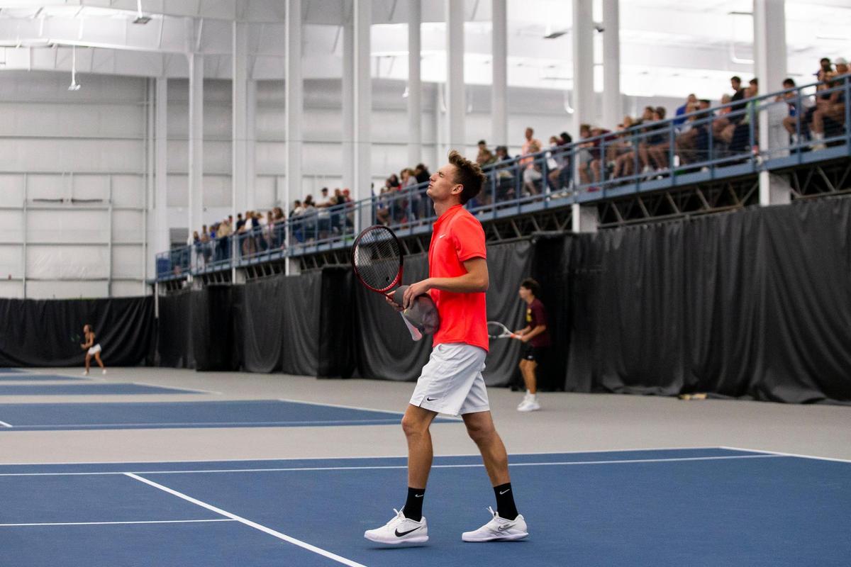 Tates Creek senior Zach White walked to the net after falling to St. Xavier sophomore Eli Stephenson in the semifinals of the KHSAA State Tennis Championships on Thursday.
