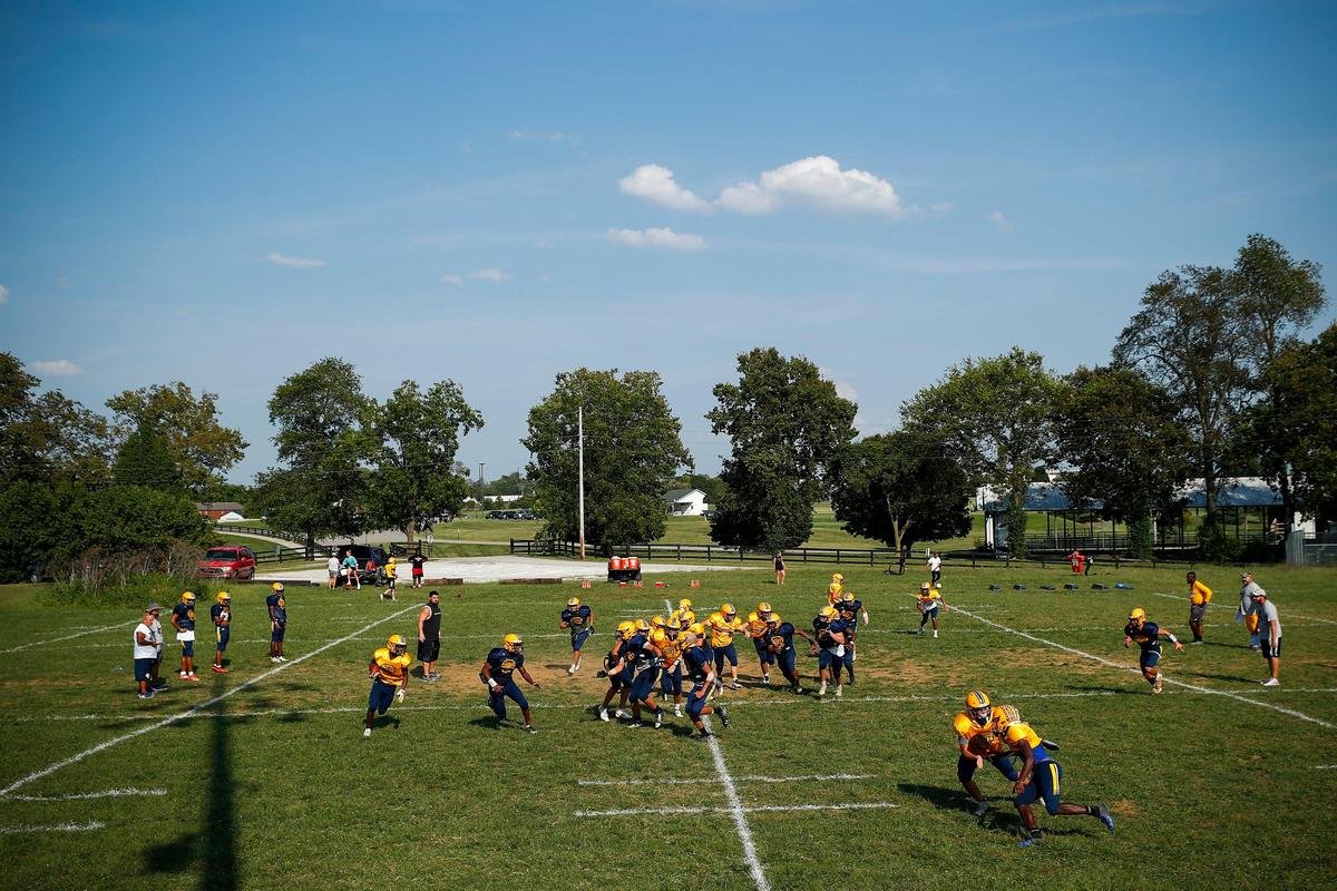 Franklin County ran through some plays during practice Tuesday. The Flyers (3-0) host Anderson County on Friday night.